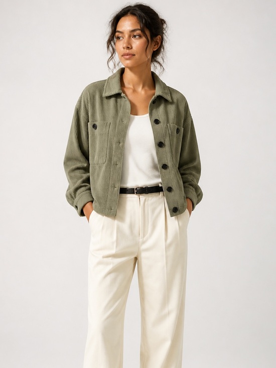 Zara Jackets & Blazers - Zara Olive Green Corduroy Jacket